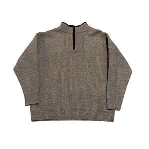 LL Bean Waterfowl Wool Sweater Sable Brown Tall XL Merino Lambswool 1/4 Zip $119